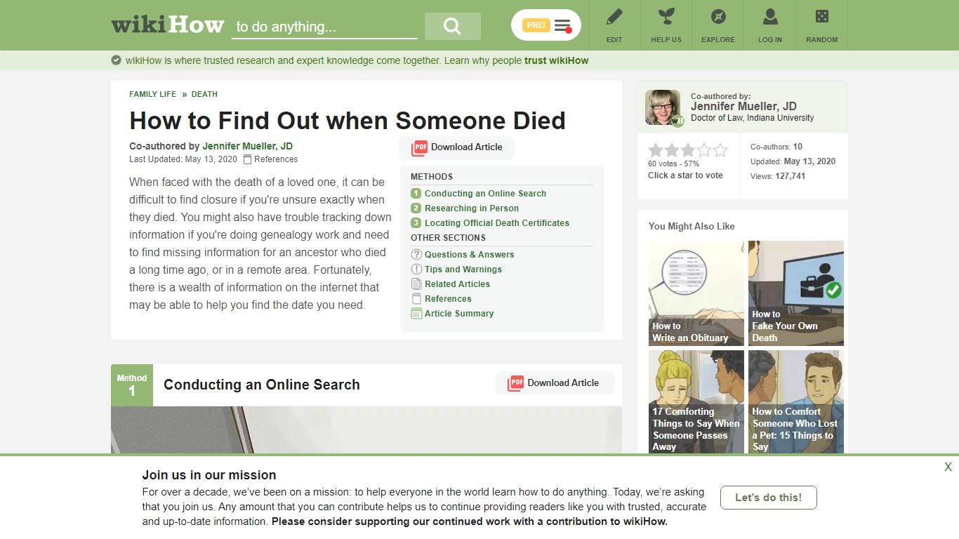 3 Ways to Find Out when Someone Died - wikiHow